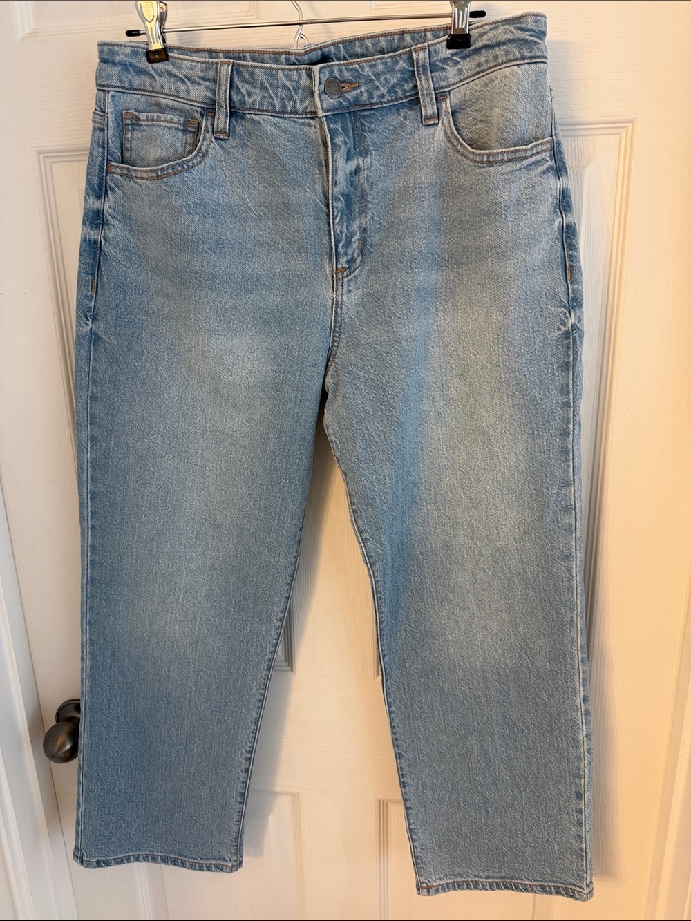 Express High Waisted Light Wash Wide Leg Ankle Jeans size 10